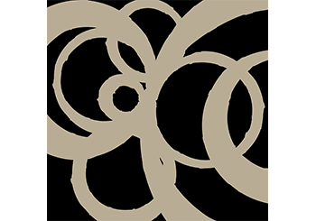 Abstract Circles Design Tan on Black Print