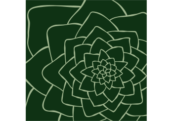 Abstract Succulent Dark Green Print