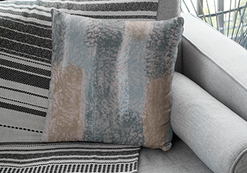 Abstract Soft Hues Gray Beige Steel Blue & Brown Throw Pillow