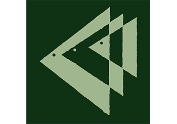 Abstract Triangle Fish Dark Green Print