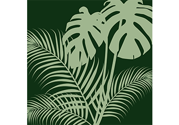 Tropical Leaves 1 Dark Green Modern Art Print
