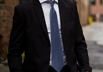 Dark Blue Flower of Life Pattern Neck Tie