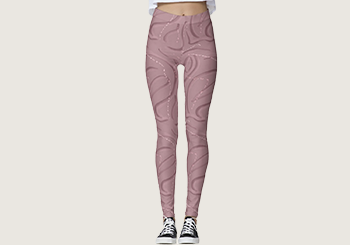 Dusty Rose Swirls and Spatters Leggings