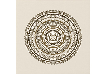 Brown Earth Tones Henna Mandala Faux Canvas Print