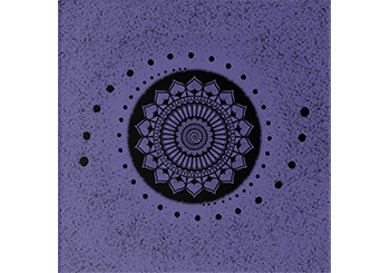 Spirals Dots and Flowers Black Henna Mandala Acrylic Print