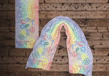 Interfaith Minister Stole (Stained Glass Rainbow) Scarf