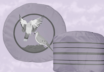 Mourning Doves - Wildlife Circle Series Round Pouf