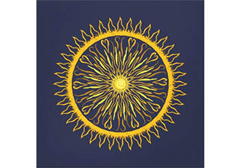 Sun Mandala Wrapped Canvas Print