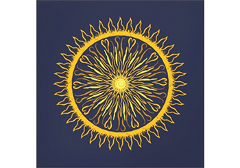 Sun Mandala Wrapped Canvas Print
